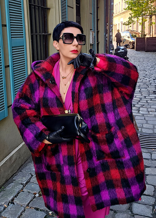 płaszcze damskie New Kurtka/ Płaszcz krata Moher