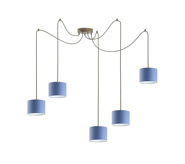 lampy do pokoju dziecka Błękitna 5-płomienna lampa wisząca dla dzieci typu pająk WAIKIKI W5 KIDS