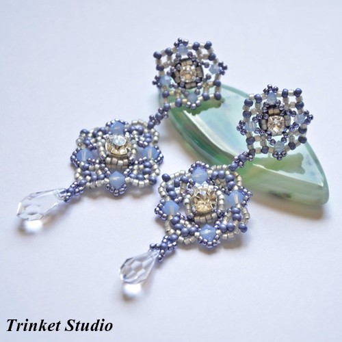 Daisy  długie- Air blue opal Trinket Studio