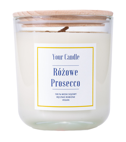 świece zapachowe ŚWIECA SOJOWA RÓŻOWE PROSECCO 210ml- Your Candle