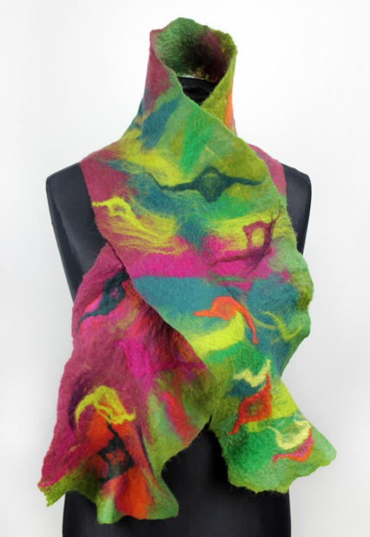 piękny wełniany szal    100% hand made PRINTLOVE
