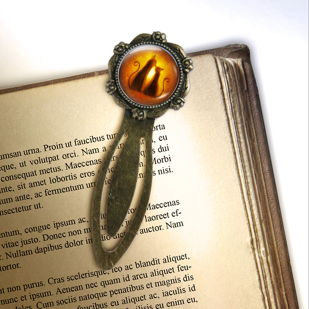 zakładki do książek Zakładka do książki - Kotki - klips, brąz