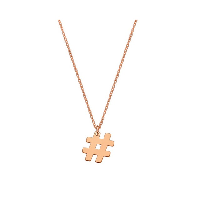 złote naszyjniki Naszyjnik z hashtagiem