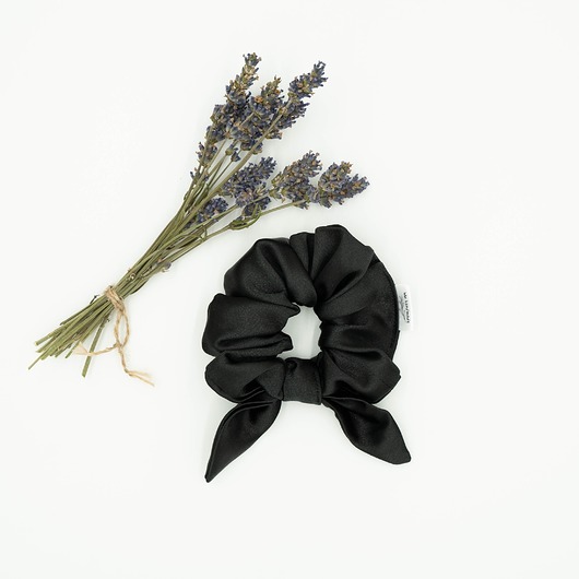 gumki do włosów Scrunchie/frotka Satyna czarna