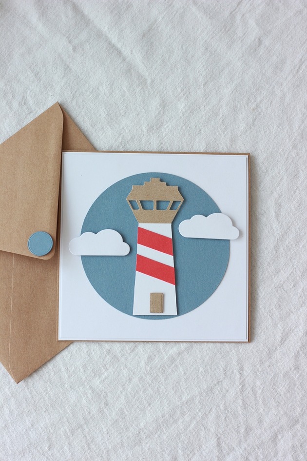 kartki scrapbooking Kartka z latarnią morską voucher