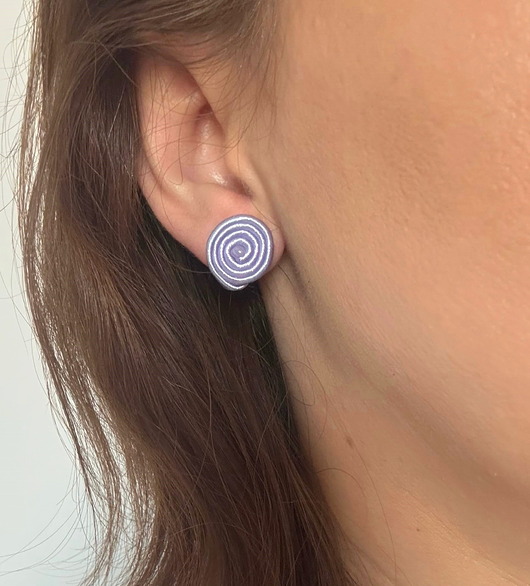 kolczyki soutache Stylowe kolczyki sutasz fioletowe