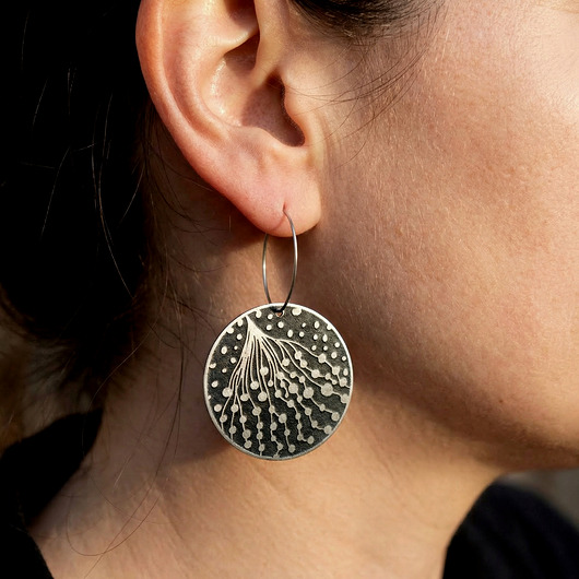 kolczyki srebrne Graficzne kolczyki srebrne koła