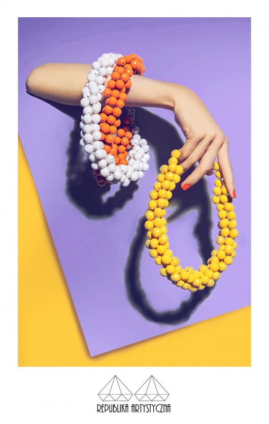 Circles and lines- white Republika jewelry