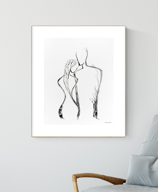 grafika 40X50 cm wykonana ręcznie MiniMalArt