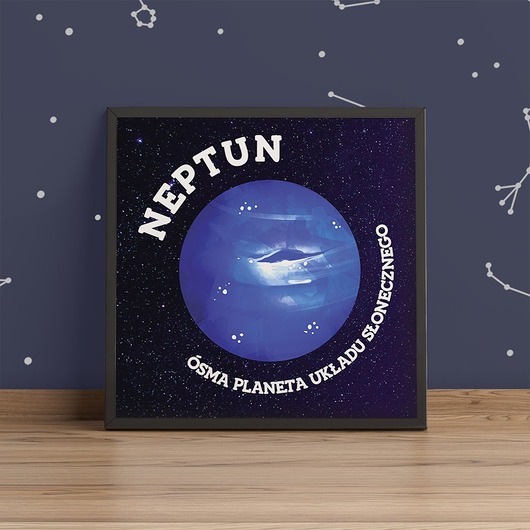 obrazy i plakaty do pokoju dziecięcego Plakat dziecięcy PLANETA NEPTUN - kwadrat