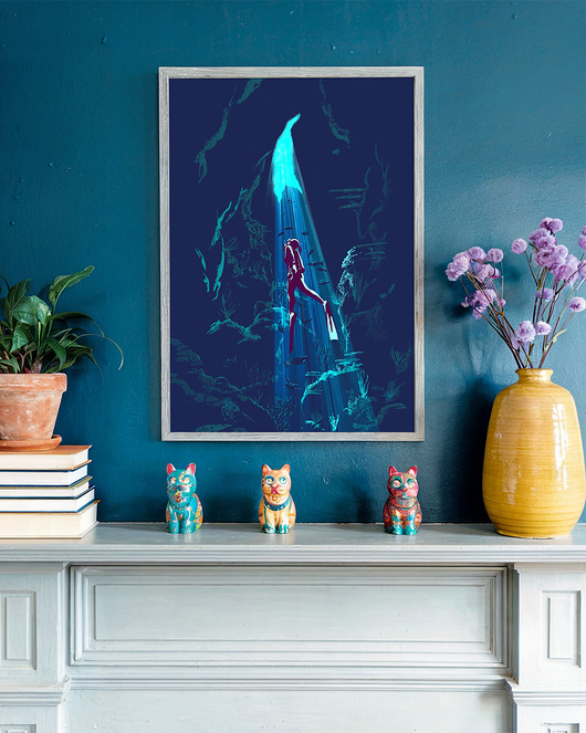 plakaty Nurkowanie w cenotach - plakat fine art