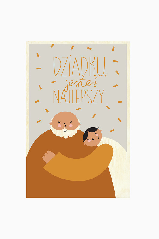 kartki scrapbooking Drewniana kartka - Dziadku, jesteś najlepszy!