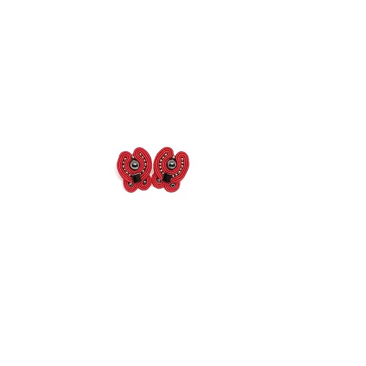 kolczyki soutache Kolczyki z hematytem czerwone