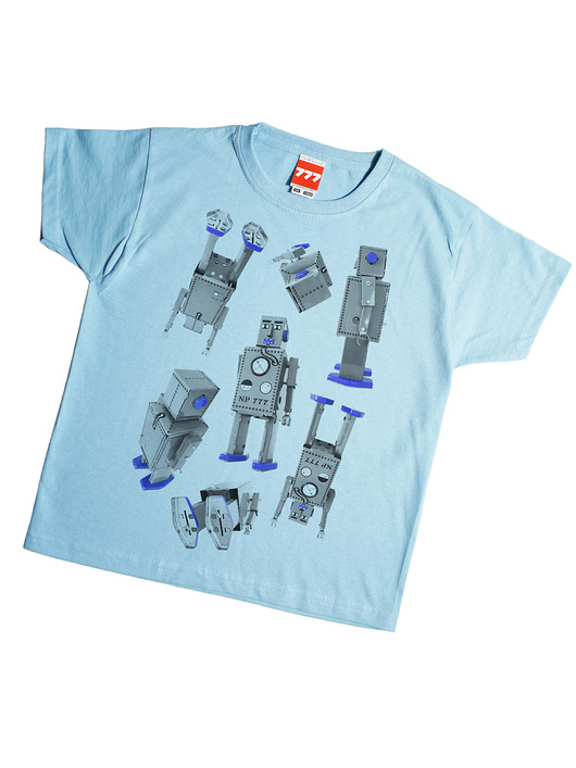 dla dzieci ROBOT BLUE niebieski Tshirt 777 Tshirts