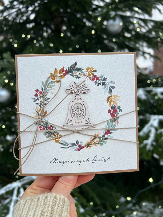 kartki świąteczne Kartka świąteczna ręcznie robiona na Boże Narodzenie Magicznych Świąt