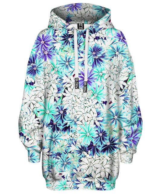bluza z kapturem damska Bluza Oversize Tunika DR.CROW Bright Floral