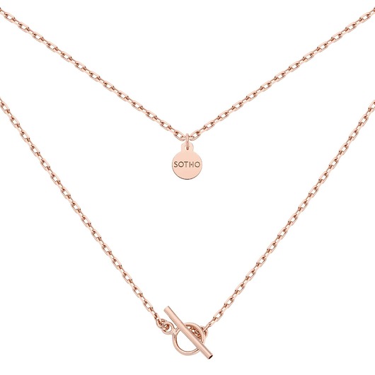 złote naszyjniki Masywny łańcuszek z ozdobnym zapięciem z różowego złota