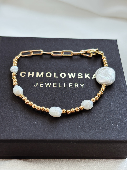 bransoletki z kamieni naturalnych Bransoletka Hematyt i Perły