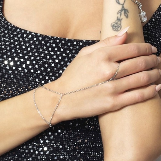 bransoletki srebrne Bransoletka z pierścionkiem Fashion Zircon