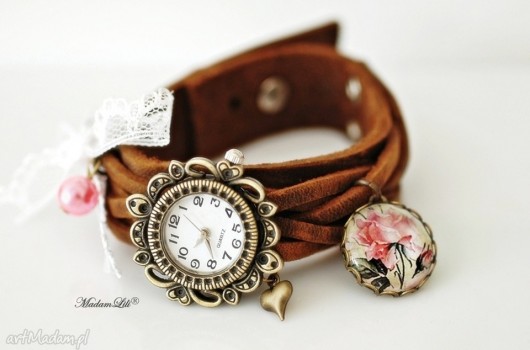 Skórzany zegarek "Shabby Rosen" MadamLili