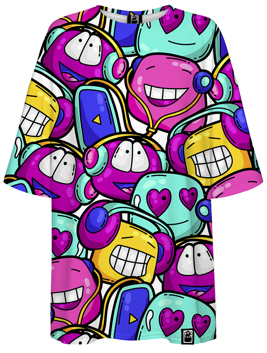 t-shirt damskie DR.CROW T-shirt Damski Oversize Cartoon Funny