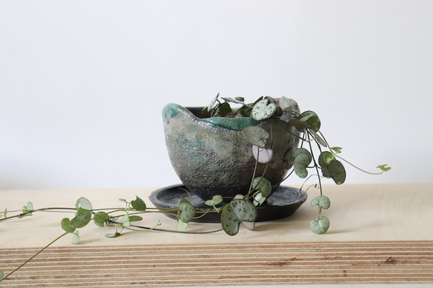 doniczki Doniczka ceramiczna raku