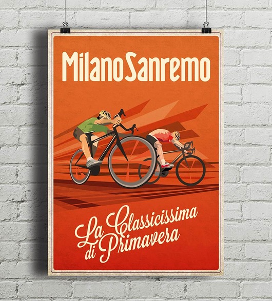 Milano - Sanremo - plakat rowerowy minimalmill