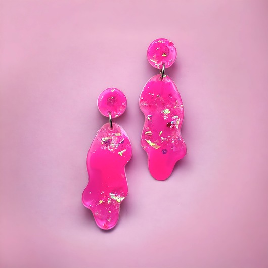 kolczyki z żywicy BARBIE : UNIKATOWE kolczyki z żywicy