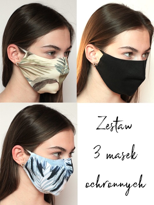 3szt. masek ochronnych-palmy-black-blue Usunieta