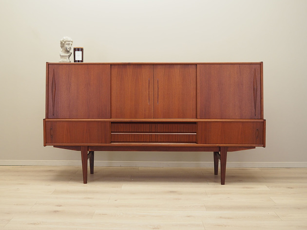 komody Highboard tekowy, duński design, lata 70, produkcja: Dania