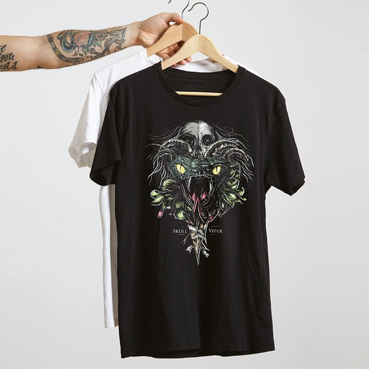 t-shirty męskie Koszulka czarna  męska Viper skull