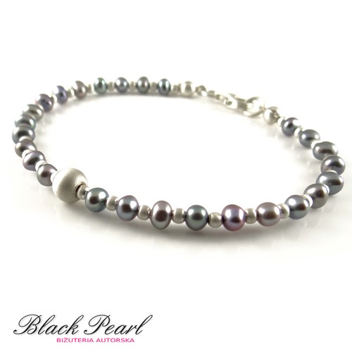 Steel Pearl Satine - bransoletka Black Pearl