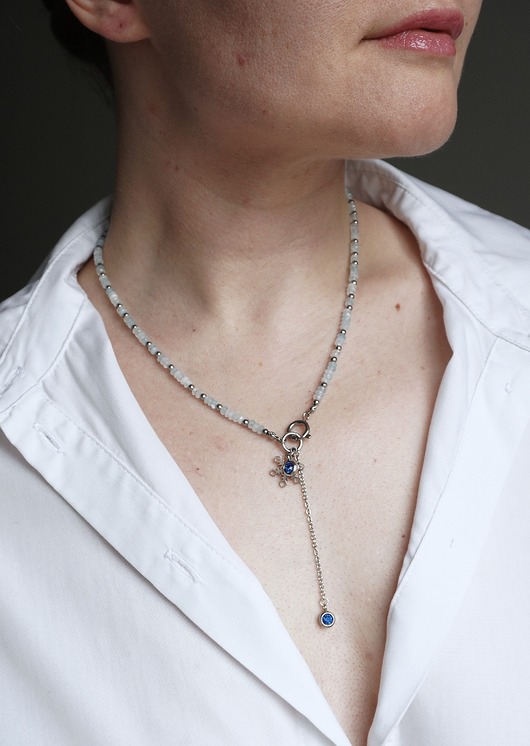 kolie Naszyjnik Akwamaryn