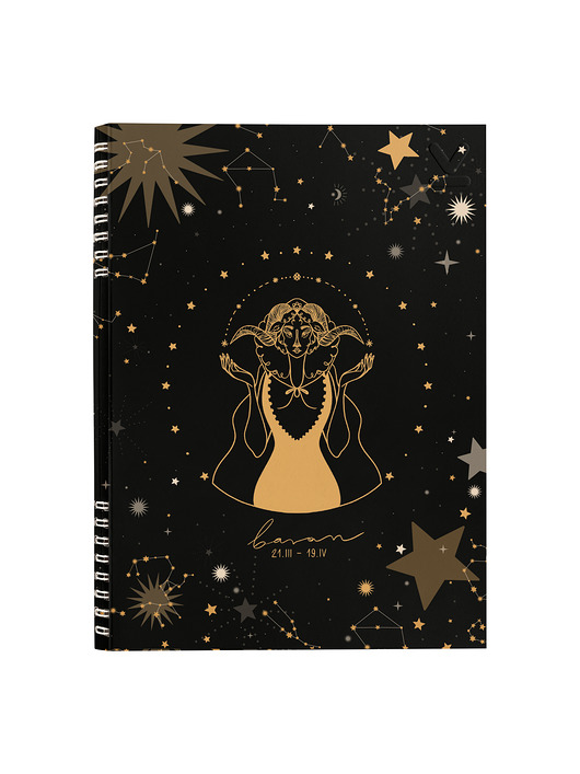 kalendarze i plannery NOTES ZODIAKI BARAN B5  160 stron  SZARE KROPKI
