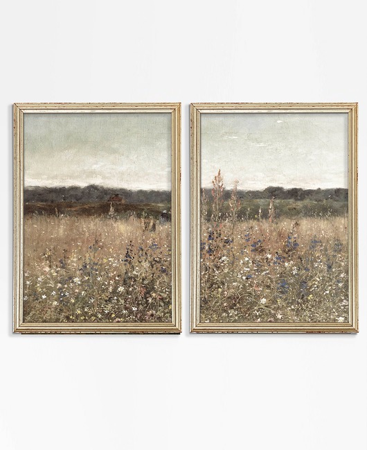 plakaty Galeria dyptyk plakaty botaniczne łąka kwiaty