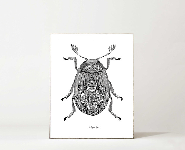 plakaty Plakat Żuk mandala