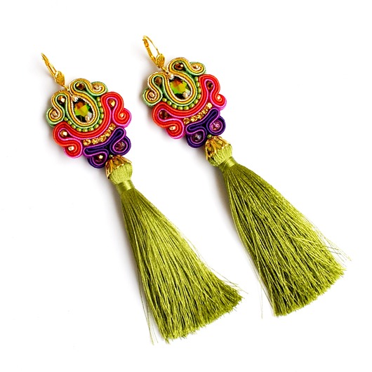 kolczyki soutache Sutaszowe kolczyki OLIVE