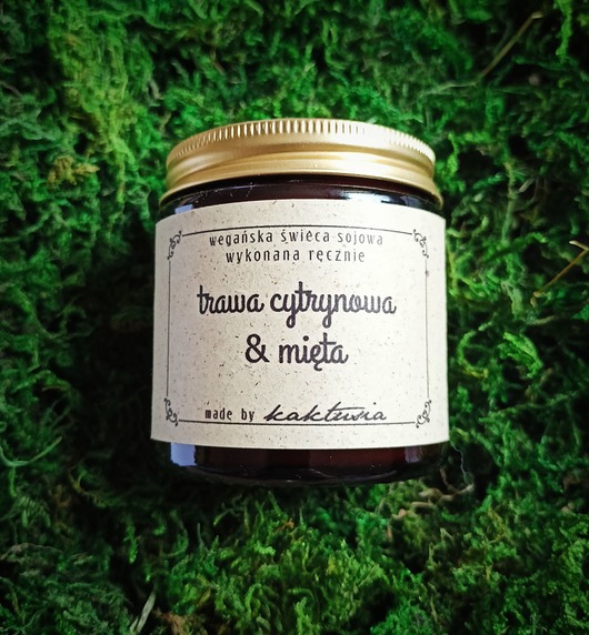 świeczniki i świece TRAWA CYTRYNOWA, MIĘTA - świeca sojowa 120ml