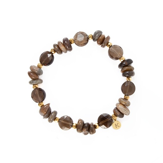 bransoletki z kamieni naturalnych Bransoletka w pięknych brązach - Wersja Pozłacana