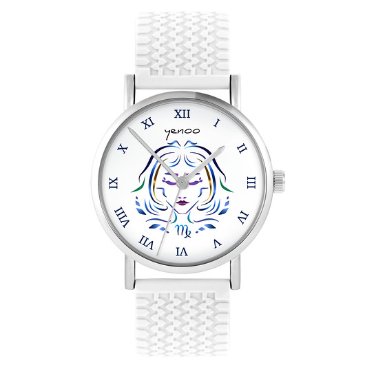 zegarki unisex Kolekcja Starlight - Panna - silikonowy, biały