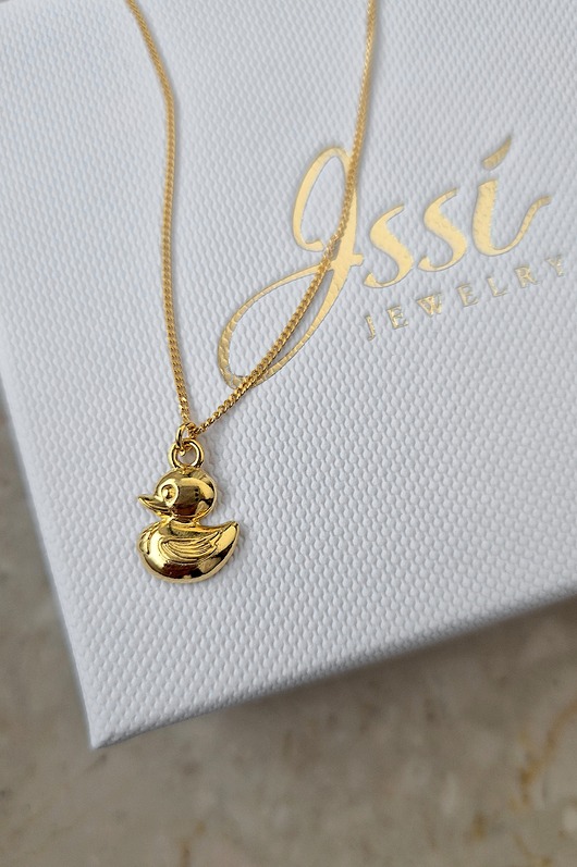 złote naszyjniki Naszyjnik KACZUSZKA - srebro złocone 24K