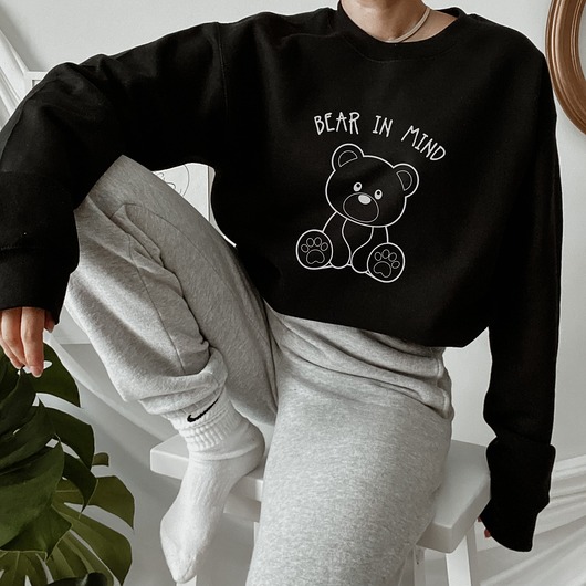 Bluza Miś Czarna Oversize Unisex KYOUSTUFF