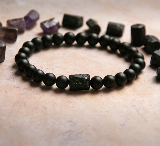 biżuteria męska OCHRONA, SPOKÓJ - turmalin, onyks