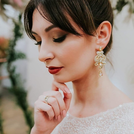 Biżuteria ślubna Kolczyki Perfect  Glam Maxi - Gold
