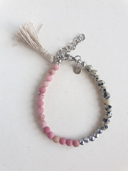 bransoletki z kamieni naturalnych Bransoletka MULTI MIDI jaspis dalmatyński, rodonit, hematyt