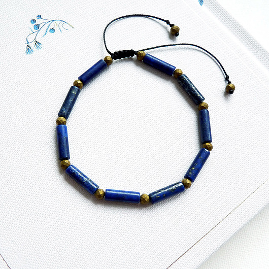 bransoletki z kamieni naturalnych Nocne niebo bransoletka Lapis Lazuli