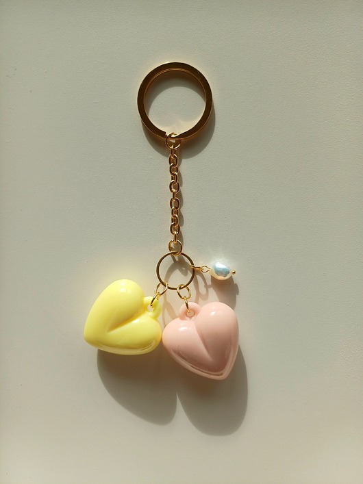 breloki Brelok  dwa  serca - stal szlachetna