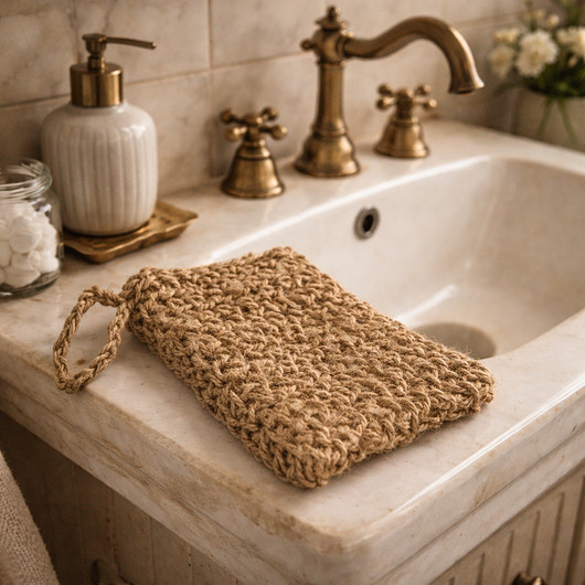 dodatki - łazienka - różne 3szt Myjka rękawica ze sznurka konopnego