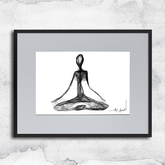 grafiki i ilustracje Minimalistyczna grafika z ramą nr 149 - joga