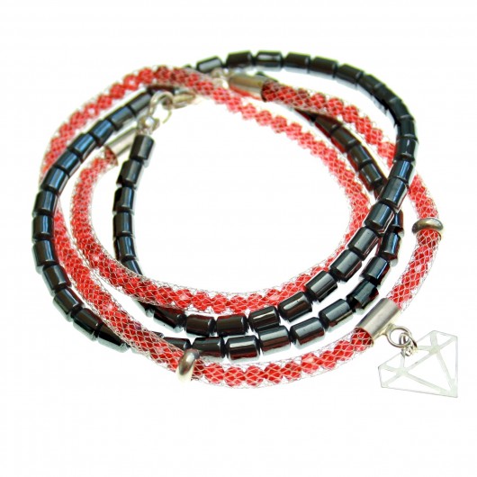 Bransoletka POPLAVSKY RED SHINY HEMATITE POPLAVSKY
